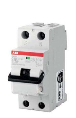 CB chống giật ABB DS201 L 6A 30mA 4.5kA 1P+N