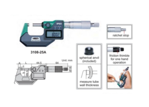 Panme đo ngoài điện tử INSIZE 3108-25A( 0-25mm hệ mét, IP 54 )